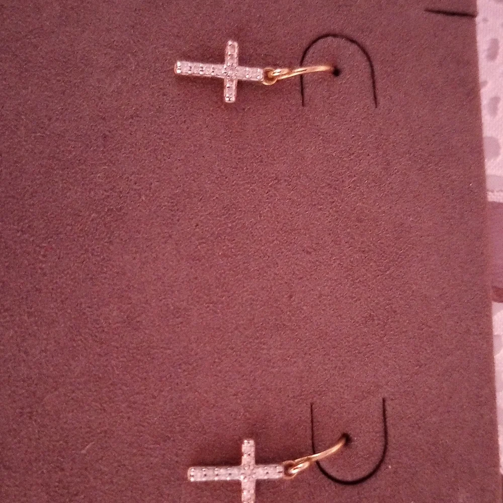 Kendra Scott Gold Cross Earrings - Picture 3 of 3